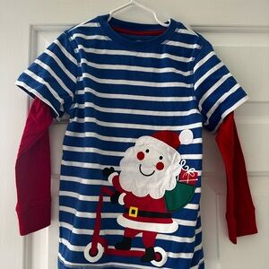 JK Designs Striped Santa Long Sleeve Tee